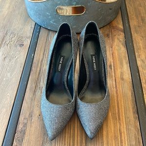 Nine West dark grey shimmer heels- 4 inch heels